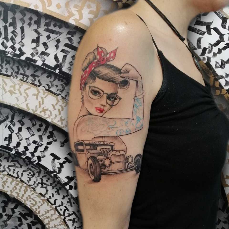 Ganesha Tattoo tatuajes lineal de una chica