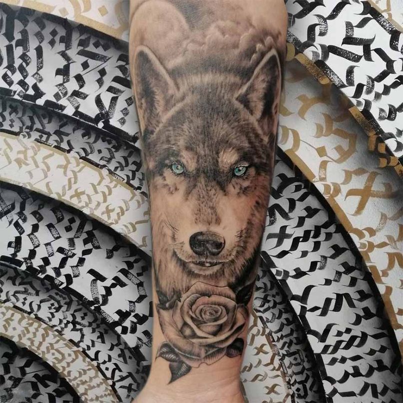 Ganesha Tattoo tattoo realista de lobo