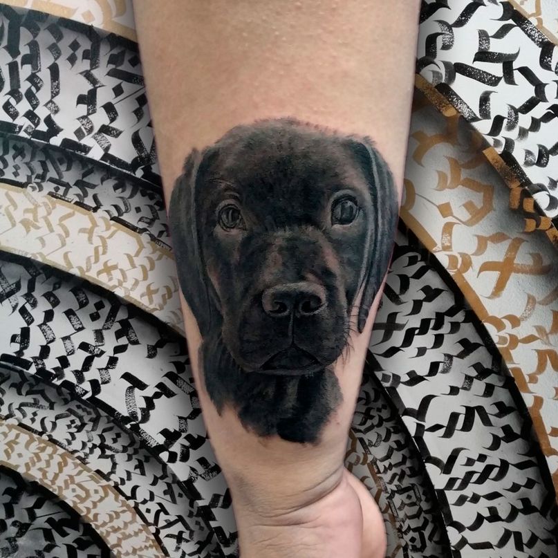 tatuaje de perro mascota pet tattoo tajada realismo mejor amigo